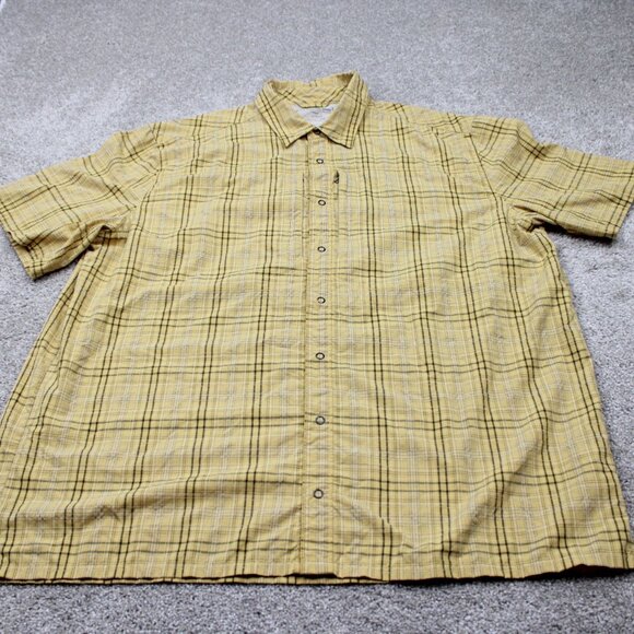 5.11 Tactical Covert Shirt Mens Large Yellow Short Sleeve Button Up Zip Pocket - Picture 2 of 14